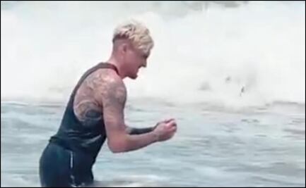 Nico Castillo presume rehabilitación en la playa 