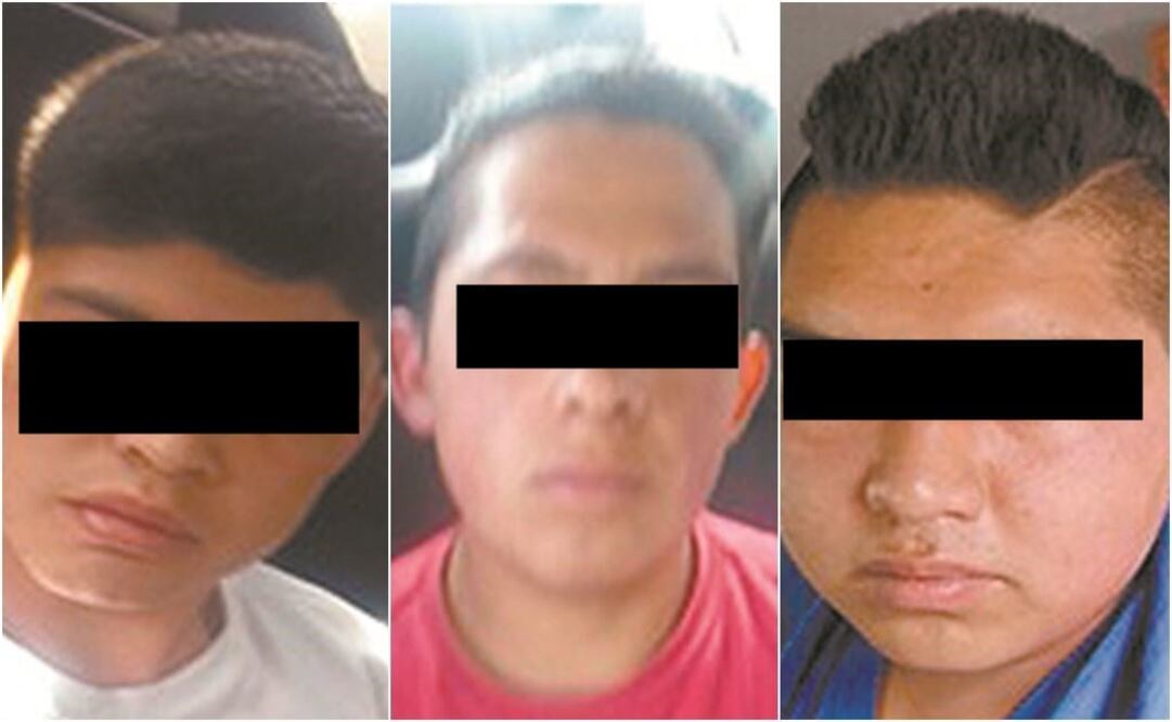 Marcos Uriel “N”, Brayan Arnulfo “N” y Clemente “N” fueron detenidos vendiendo marihuana en un taxi. FOTOS: ESPECIALES