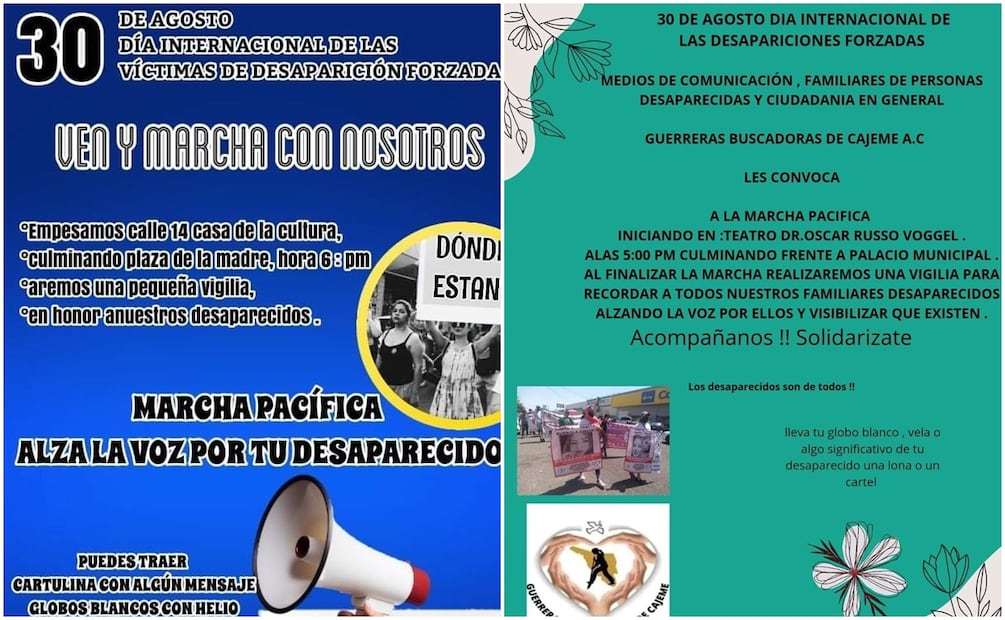 Colectivos de búsqueda preparan marcha por sus desaparecidos en Sonora. Foto: Especial