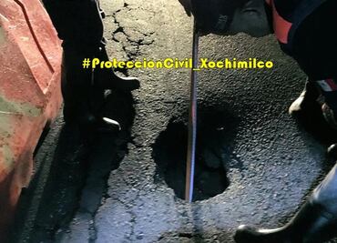 Se abre socavón de 5 metros de profundidad en Xochimilco
