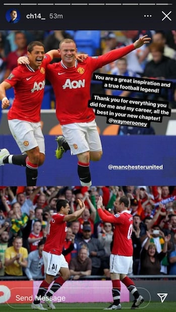 La emotiva despedida de ‘Chicharito’ Hernández a Wayne Rooney