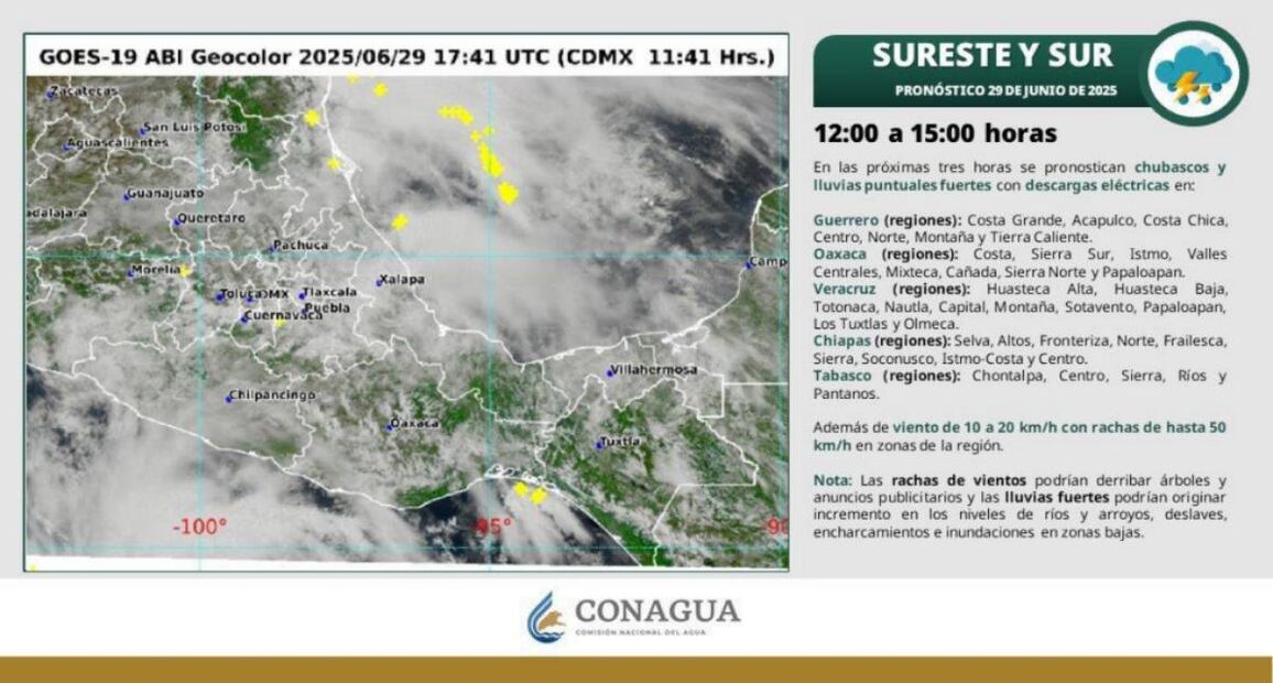 Piden reducir "movilidad" y cierran navegación ante la presencia de tormenta Flossie (29/06/2025). Foto: Captura de pantalla X @EvelynSalgadoP