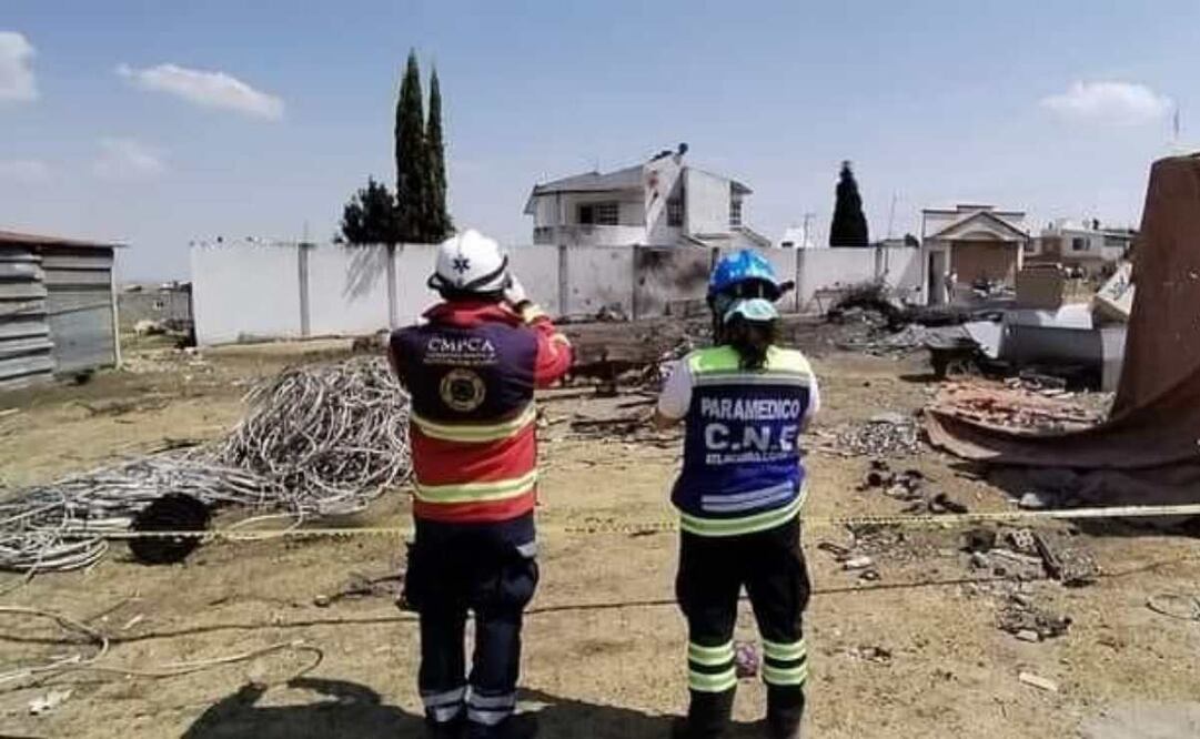 Al llamado por la explosión respondieron elementos de Protección Civil de los municipios vecinos de Jilotepec y Acambay, así como de la policía estatal y municipal. Foto: Especial
