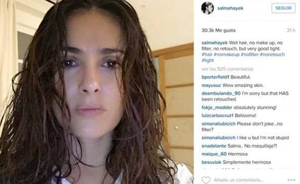 Salma Hayek shares stunning makeup-free selfie