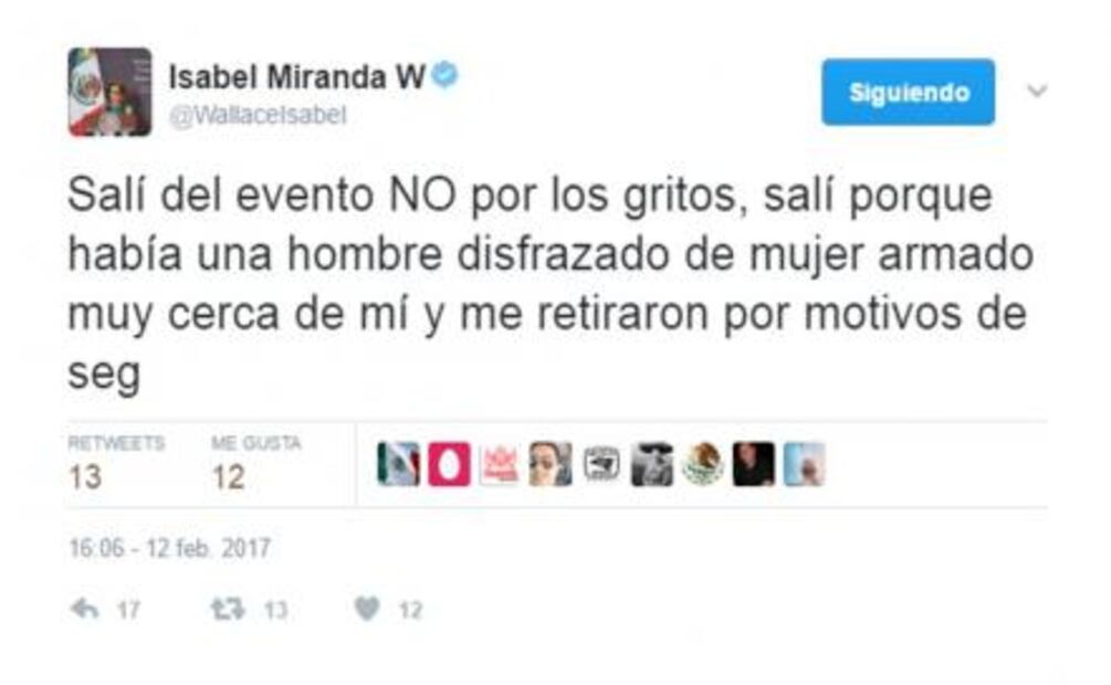 Miranda de Wallace denuncia presencia de hombre armado en marcha