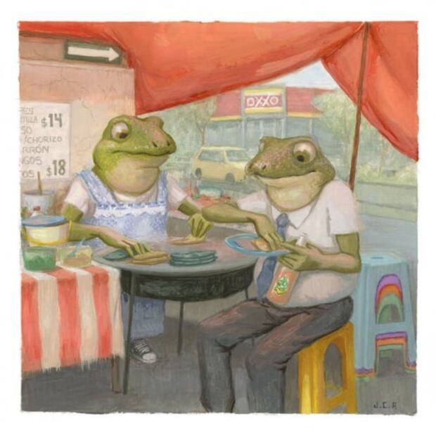 La comida callejera también se retrata con pincel y pintura