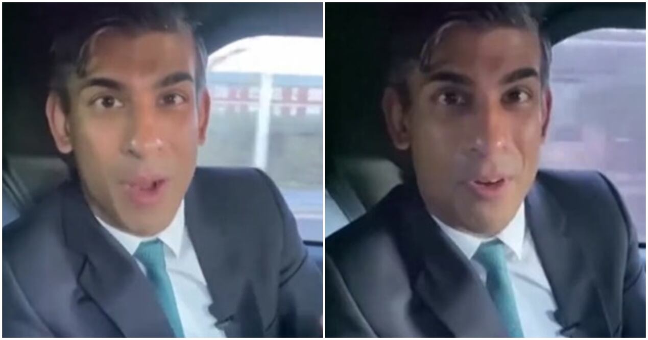 El primer ministro Rishi Sunak fue filmado sin cinturón de seguridad en un automóvil en movimiento. Foto: Tomada del video 