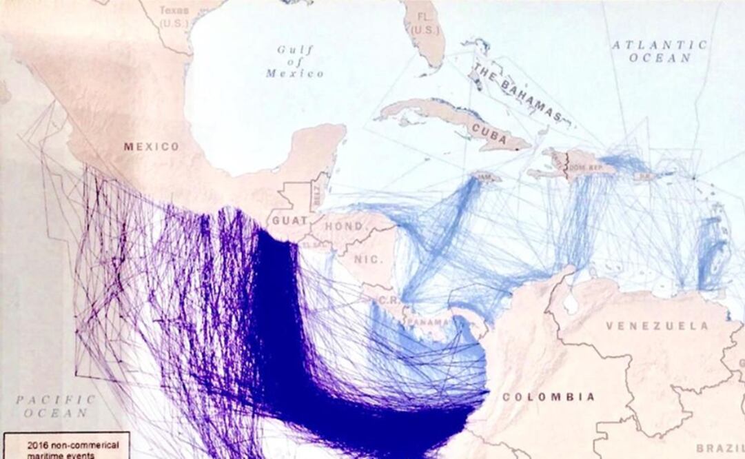 Las costas del Pacífico mexicano son el destino de más de 700 rutas de droga de embarcaciones que salen desde Sudamérica. Foto: US Coast Guard