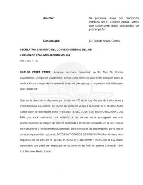 Anaya pide a consejeros “no dejarse presionar” por spot contra AMLO