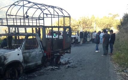 Choque entre policías y pobladores deja dos muertos y vehículos quemados en Chiapas