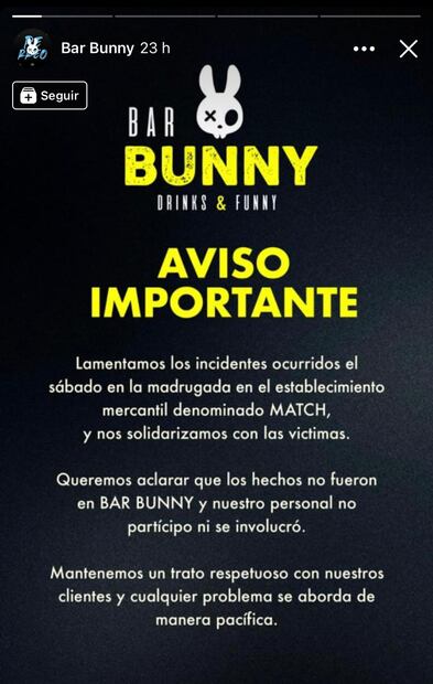 Comunicado Bar Bunny. Foto: Captura de pantalla
