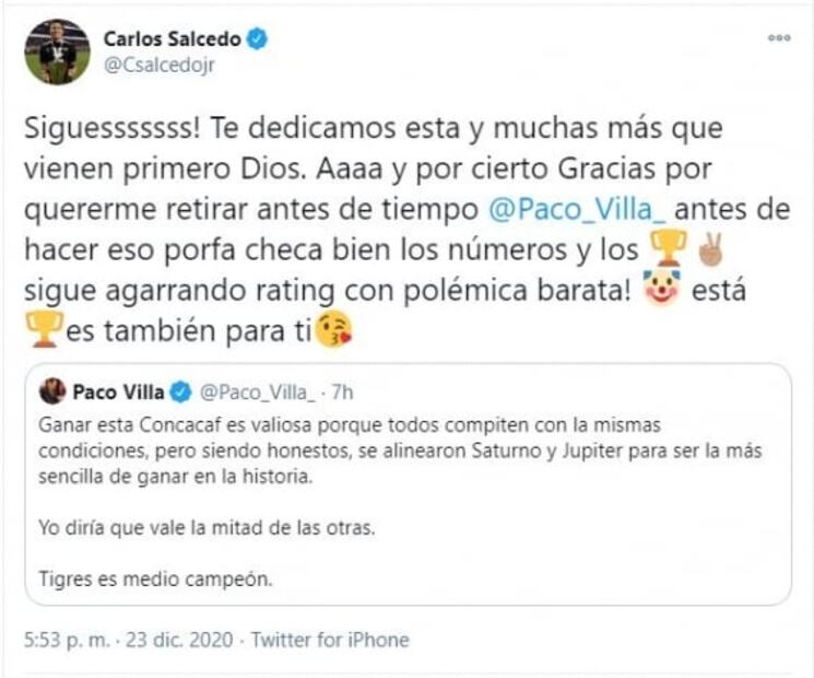 Carlos Salcedo explota y se engancha con narrador de TUDN