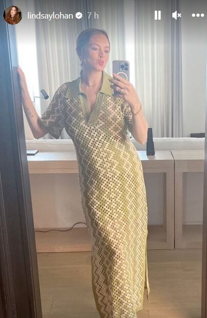 Lindsay Lohan muestra su "Baby bump". Foto: Instagram