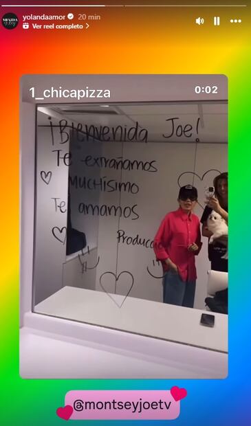 Yolanda Andrade es recibida con mensajes de amor en el camerino de "Montse & Joe"
