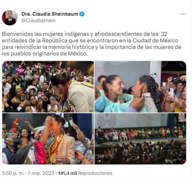 8M: “Abrir brechas y no dejar de luchar nunca”: dice Sheinbaum por Día Internacional de la Mujer