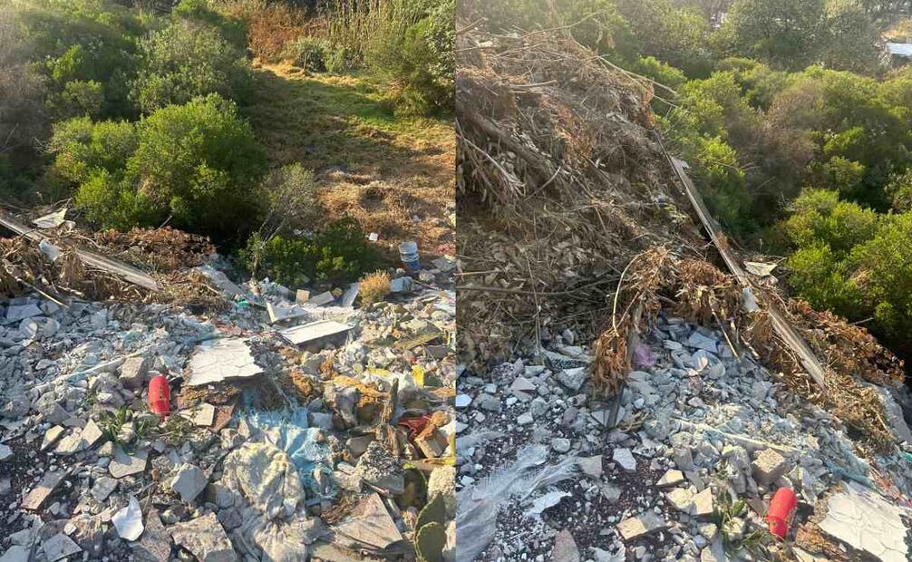 También se recogió evidencia para elaborar una orden de visita y verificar el predio, donde se encontraron residuos sólidos de manejo especial tipo cascajo y residuos sólidos urbanos. Foto: Especial