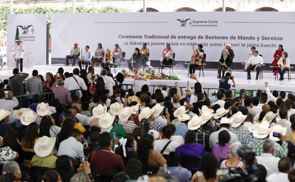 Hugo Aguilar, ministro presidente electo recibe el bastón de mando este 1 de septiembre del 2025. Foto: Diego Simón Sánchez / EL UNIVERSAL