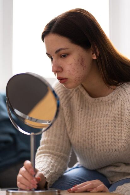 Las mujeres adultas con acné son más propensas a sufrir problemas de ansiedad. Fuente: Freepik.