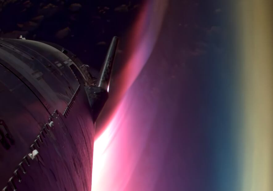 El Starship de SpaceX durante el vuelo. Foto: Vía Space X.