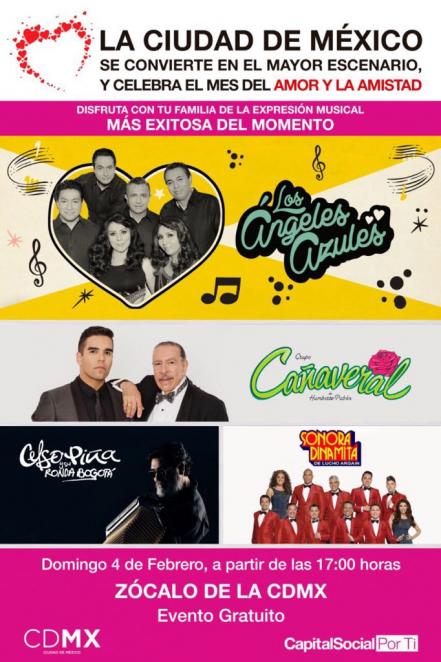 Los Ángeles Azules y la Sonora Dinamita cantarán en el Zócalo este domingo