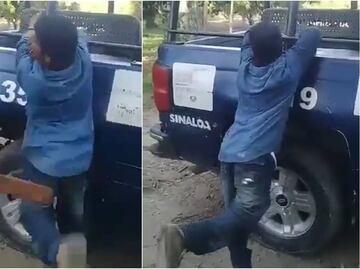 Policías de Escuinapa tablearon a detenido esposado a patrulla, confirma Seguridad Pública de Sinaloa VIDEO