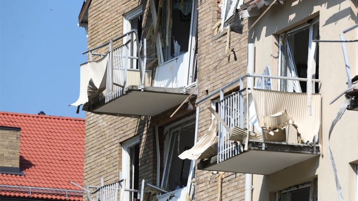 Así quedó un edificio en la ciudad sueca de Linkoping, tras una explosión en junio pasado que hirió a 25 personas. Foto: AFP