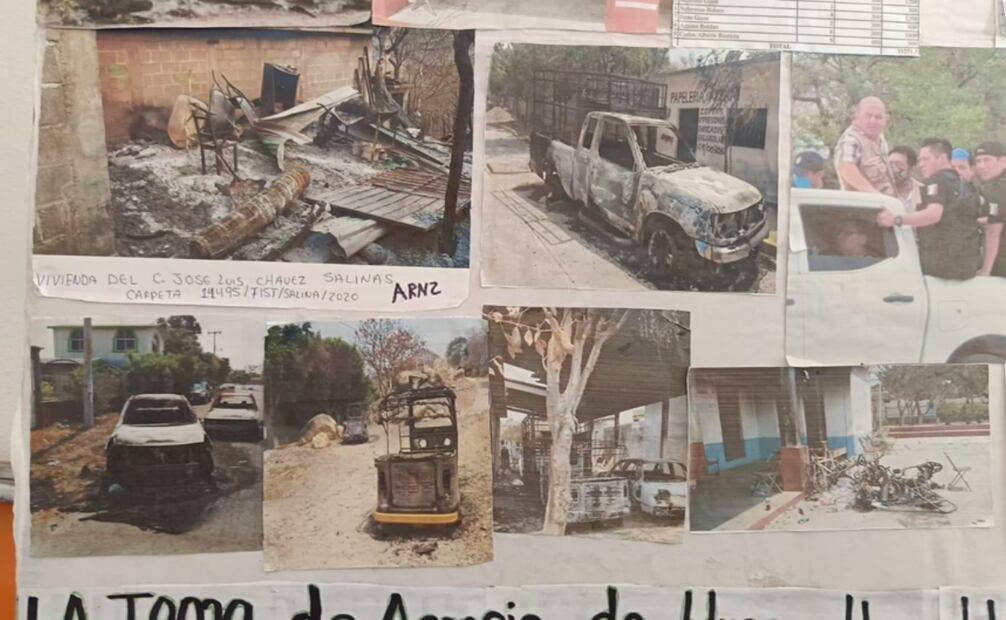 Fotografías de la quema de vehículos y viviendas ocurrida en mayo de 2020. Foto: Alejandra Crail.