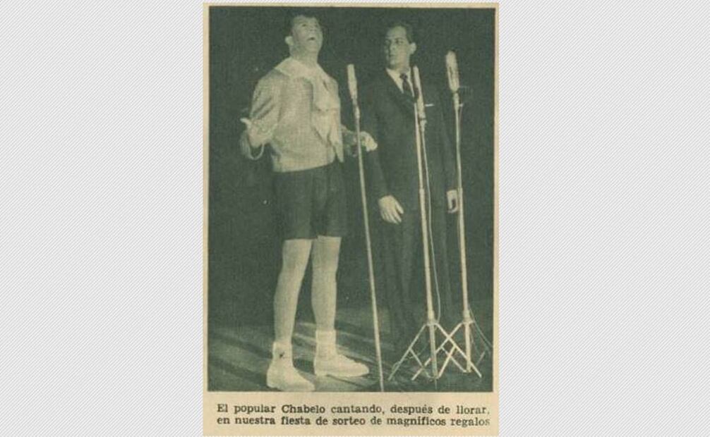 Xavier López durante un sorteo de EL UNIVERSAL en 1963.