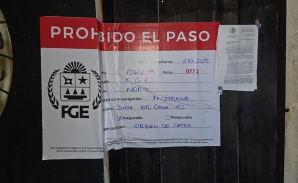 Los agentes participantes colocaron sellos de aseguramiento en los establecimientos cateados, mismos que quedaron bajo resguardo de la Fiscalía estatal. Foto: Especial
