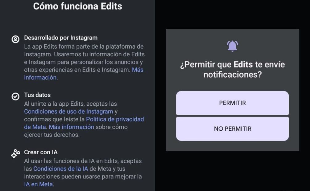 Edits, la nueva app de Meta | Captura de pantalla
