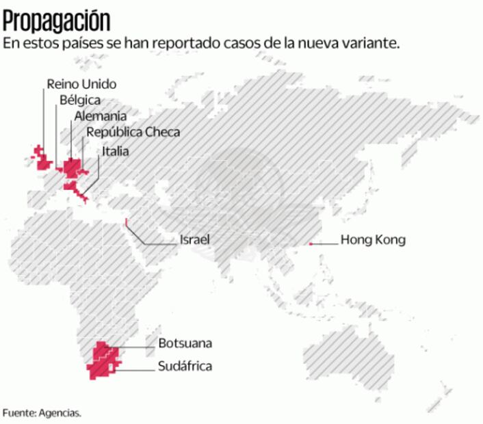 Ómicron se esparce por Europa y Reino Unido