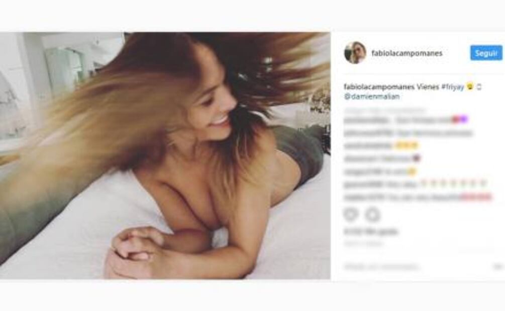 Fabiola Campomanes comparte foto "topless"