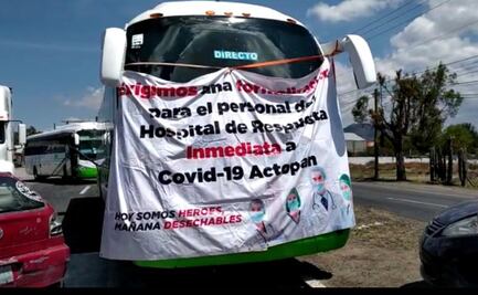 Trabajadores de salud del área de Covid-19 se manifiestan en Hidalgo