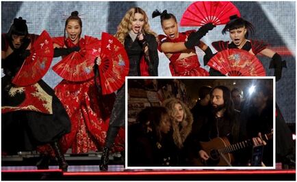 Madonna improvisa concierto en plaza de París