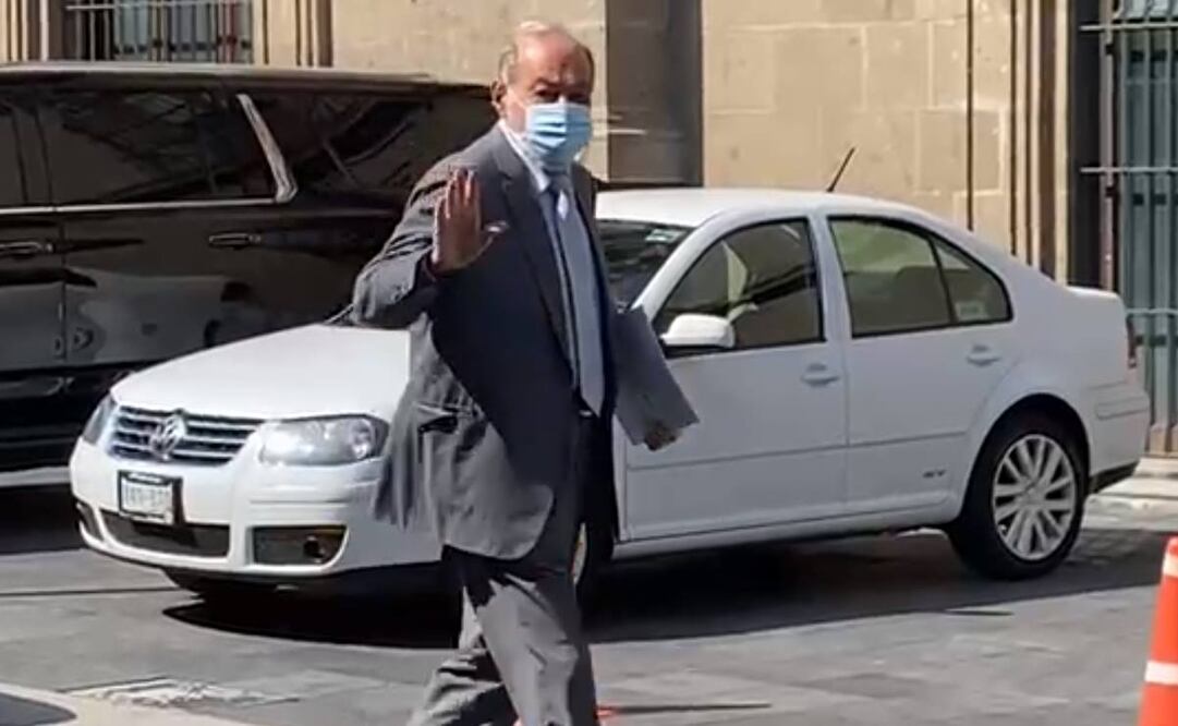 Llegada del empresario Carlos Slim a Palacio Nacional / Captura de pantalla 