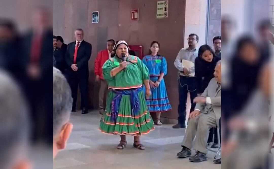 Rosalba Loya, campesina rarámuri de Chihuahua, durante el Parlamento Abierto Presupuesto de egresos de la Federación para el campo 2024. Foto: Captura de pantalla