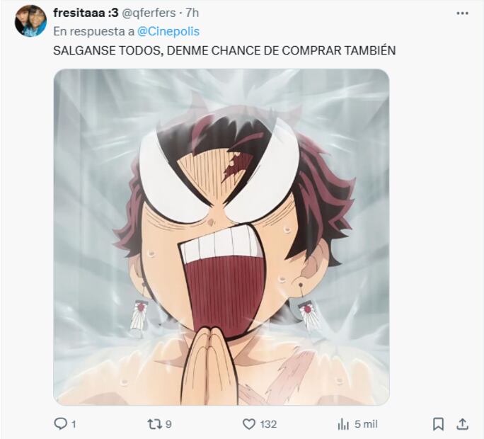 Usuarios reaccionaron en redes sociales a la saturación de la página de Cinépolis por la preventa para la película "Demon Slayer: Castillo Infinito". Foto: Captura de pantalla.