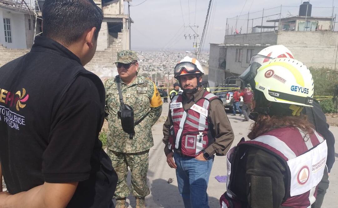 Los gobiernos federal y del Edomex brindan apoyo a las familias afectadas por explosión de un taller clandestino de pirotecnia en Chimalhuacán (16/01/2025). Foto: Especial