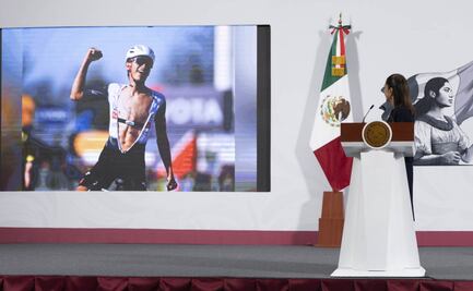 Reconoce Sheinbaum a deportistas por poner en alto el nombre de México; destaca al ciclista Isaac del Toro