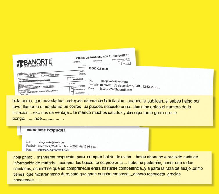 Por medio de correos electrónicos, familiares del ex gobernador de Zacatecas intercambiaban información de las licitaciones con funcionarios. Una de las cuentas bancarias involucradas aún está activa
