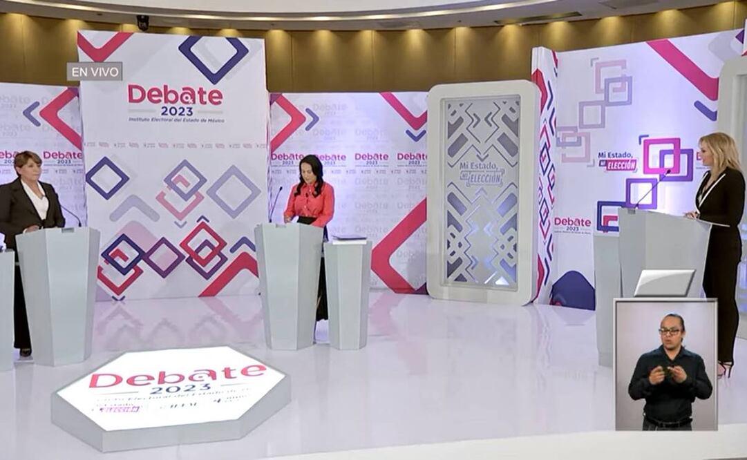 Ana Paula Ordorica en el primer debate de las candidatas a la gubernatura del Edomex. Foto: Captura de YouTube