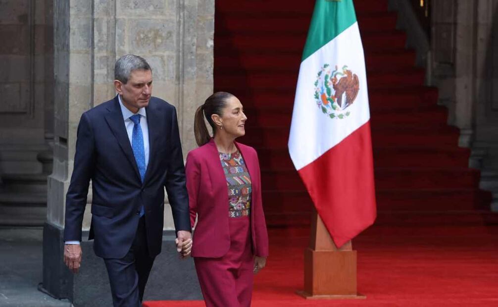 La presidenta Claudia Sheinbaum recibe al primer ministro de Canadá, Mark Carney en Palacio Nacional. Foto: Gabriel Pano / EL UNIVERSAL.