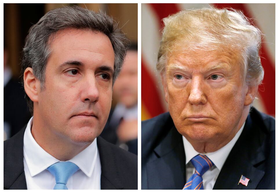 El presidente de EU, Donald Trump, y su exabogado personal, Michael Cohen (Foto: Reuters)