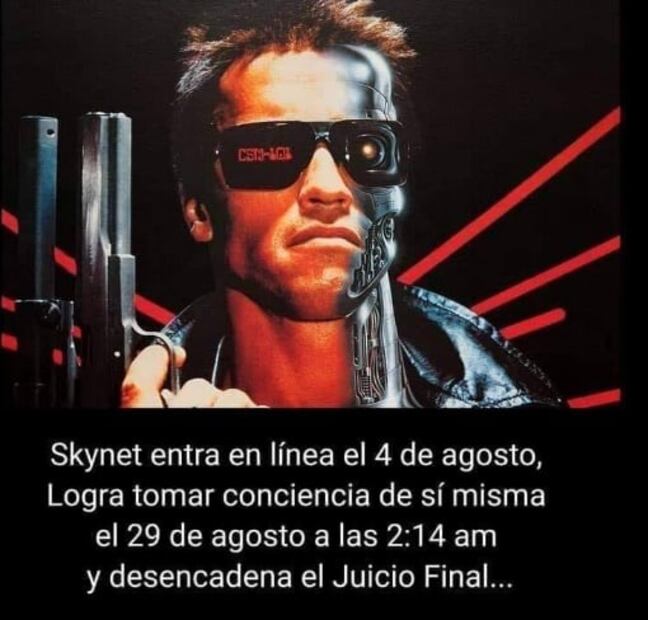 Predicen que este mes inicia la aniquilación humana por Skynet y Terminator
