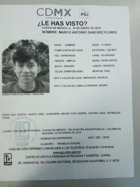 Lo que sabemos del caso de Marco Antonio Sánchez Flores