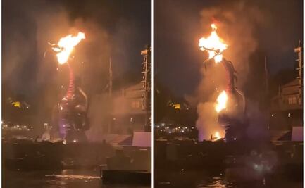 ¡Dragón en llamas! Se incendia atracción en Disney de California, VIDEO