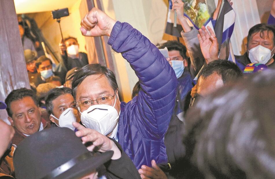 Arce también habló sobre su relación con el expresidente y líder del oficialismo Evo Morales (2006-2019), entre otros asuntos. Foto: MATEO ROMAY. XINHUA