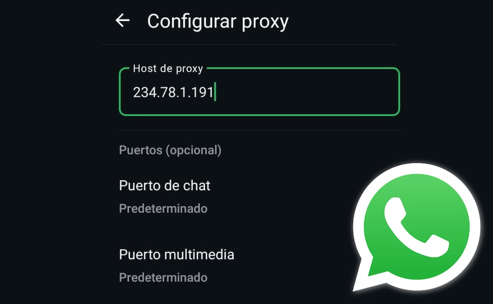 Para acceder a una red proxy de WhatsApp, debes pedirle a alguien que te comparta la suya, o en su defecto, crea la tuya con las instrucciones de la app. Foto: Captura de pantalla