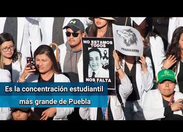 Comienza mega marcha pacífica universitaria por inseguridad en Puebla