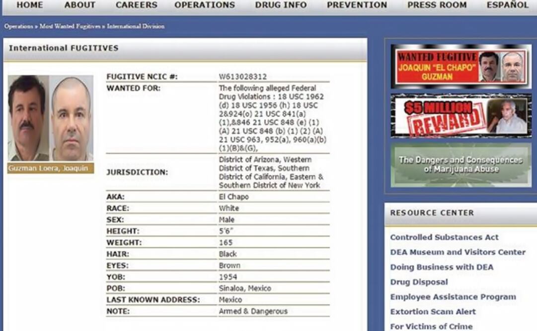 Joaquín Guzmán Loera is a fugitive for both countries (Photo: Archive)